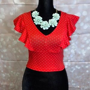 Polka dot crop top size small